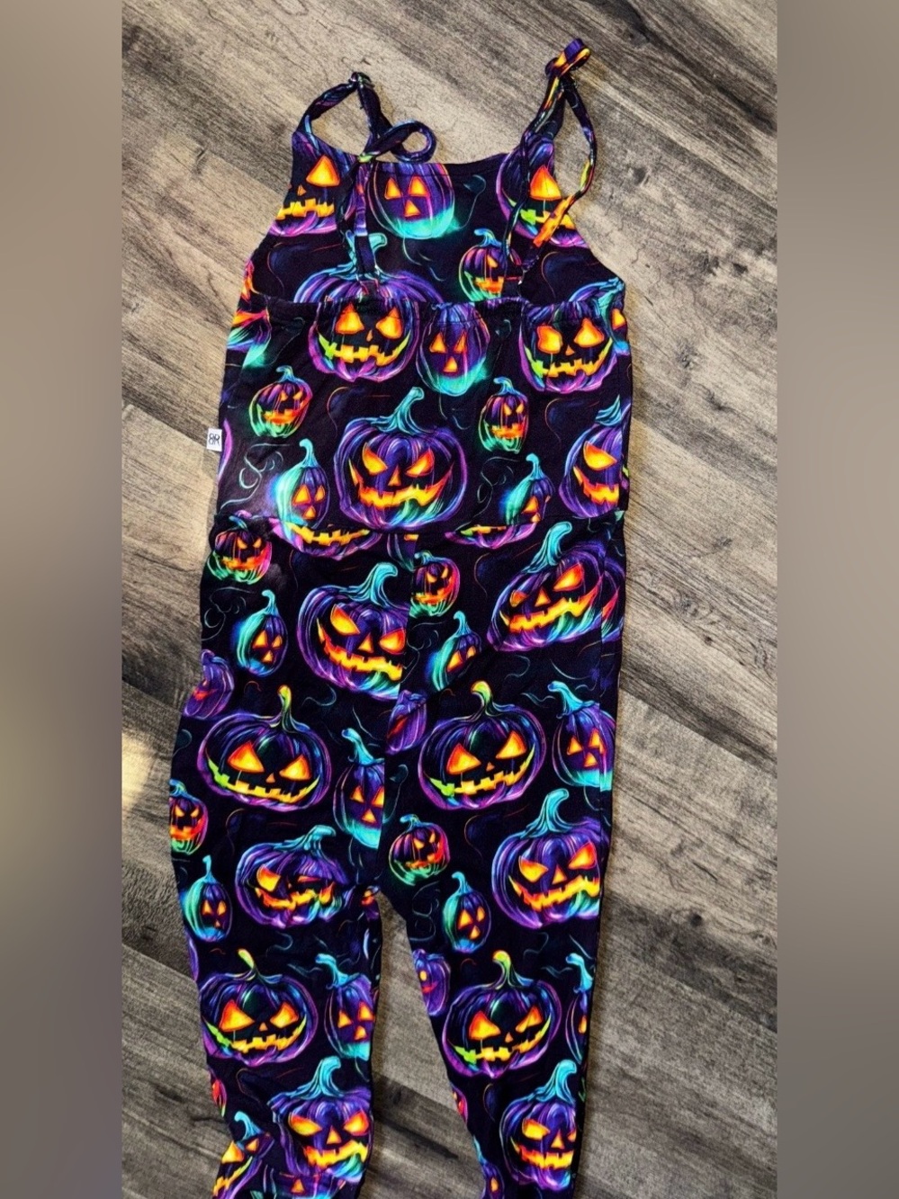 B&R Neon Rainbow Jack-o-Lantern Romper 3T Grail - Picture 4 of 8